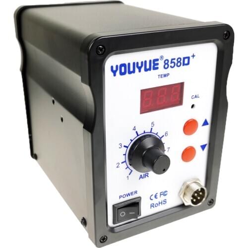 YOUYUE 858D+ Fan Digital Display Hot Air Gun Hot Air SMD Rework Station Heat Gun SMT Soldering Iron Welding Repair UYUE 858D
