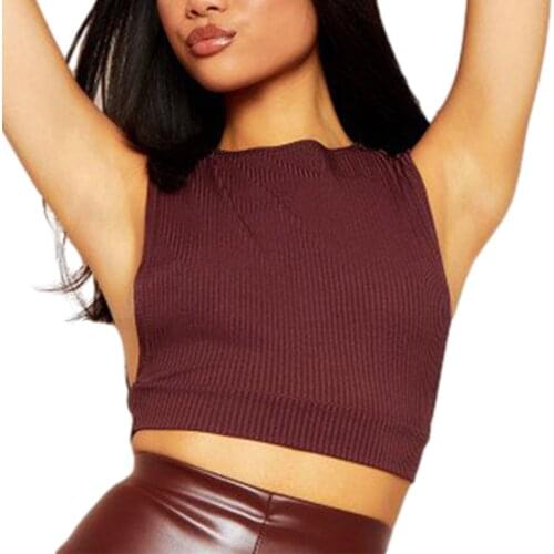 Girls Summer Sexy Midriff-baring Camisole, Ladies Personalized Solid Color Round Collar Hollow Base Shirt Slim Top for Dating