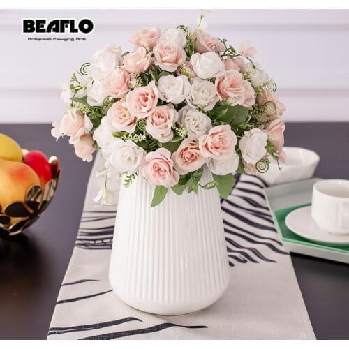 1Bouquet 10 Heads Elegant Artificial Rose Flowers Decorative Fake Rose Petals Flower Wedding Flowers For Party Decoration