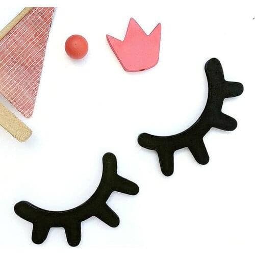 1Pair 3D DIY Eyelash Nordic Style Wood Wall Stickers Eye Lash Wall Stick Selfadhesive Background Decor Children Kids Room