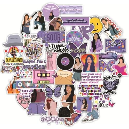 10/30/50PCS Popular Singer Olivia Rodrigo Sour Stickers Car Motorcycle Travel Luggage Guitar Fridge Laptop Graffiti Sticker Gift