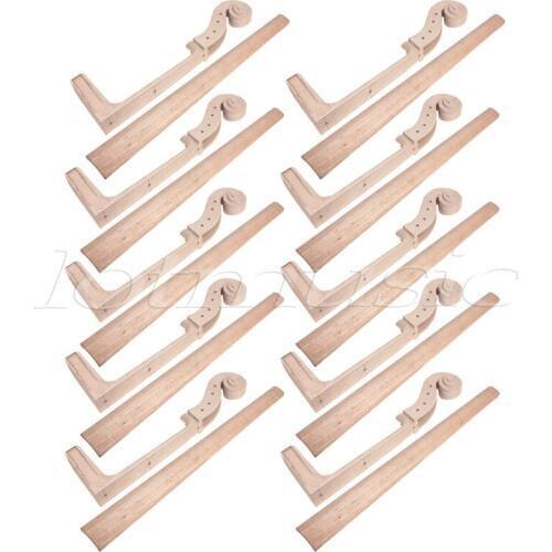 10 set Cello Project Part 4/4 Cello Neck W/Fingerboard 4 Peg Holes Scrolled Head