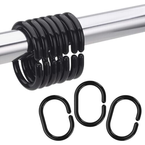 24 PCS Shower Curtain Rings Plastic Shower Curtain Hooks for Bathroom Shower Rod