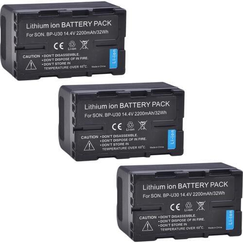 3pc BP-U30 BPU30 BP U30 Li-ion Battery For Sony BP U30 U60 U90 XDCAM EX PMW 100 150 160 200 PMW EX1 EX3 F3 F3K PMW-F3L Camera