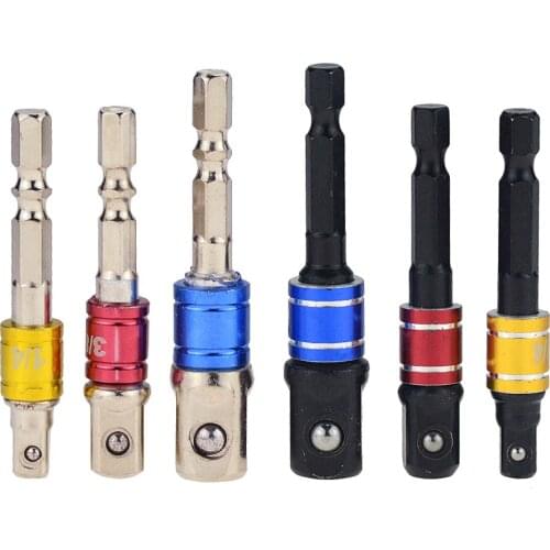 3PCS Shank Drill Socket Adapter For Impact Driver With Hex Shank To Square Socket Drill Bits Bar Extension 1/4" 3/8" 1/2" Set