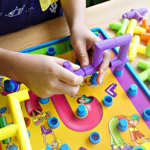 3D Path-Building Connection Blocks Table Skill-Building Board Game For Ages 4 Kids And Up Adults STEM Toy Family Games