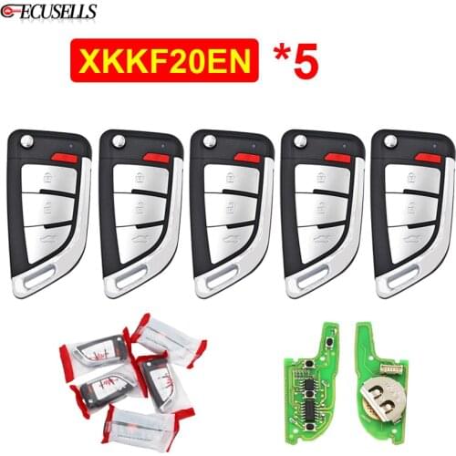 5Pcs/Lot XKKF20EN 3+1/4 Buttons Folding Flip Remote Xhorse VVDI Remote Wire Remote Key for VVDI Key Tool