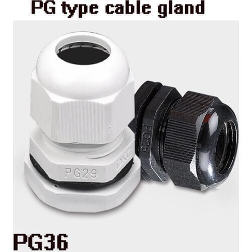 PG36 5pcs Nylon Cable conduit Gland IP68 High Quality Waterproof cable connection 22-32mm no waterproof Gasket free shipping