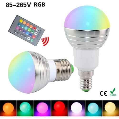 Bluetooth Bulb Ampoule Led Lamp E27 E14 RGB Night Light Bulb With Remote Control For Home Spotlight 85-265V