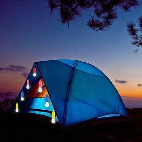 Colorful LED Hanging Lamp Portable Drawstring Tent Camping Light Bulb Retro Lighting Home Colorful Pull Cord Bulbs White Light