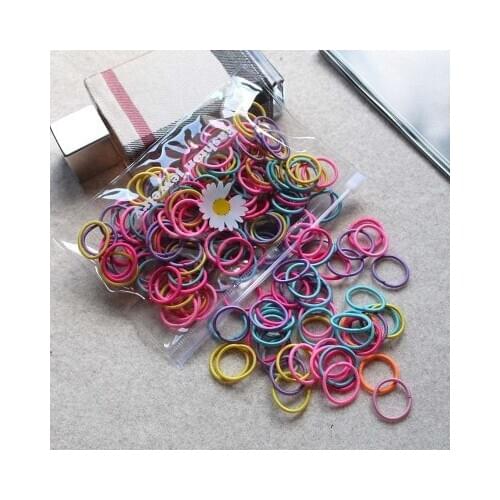 100pcs/lot Color Hair Bead for Dreadlocks Hair Rings Braiding Ring Children Safe Elastic Hair Bands Ponytail Holder Kids Hair Ac