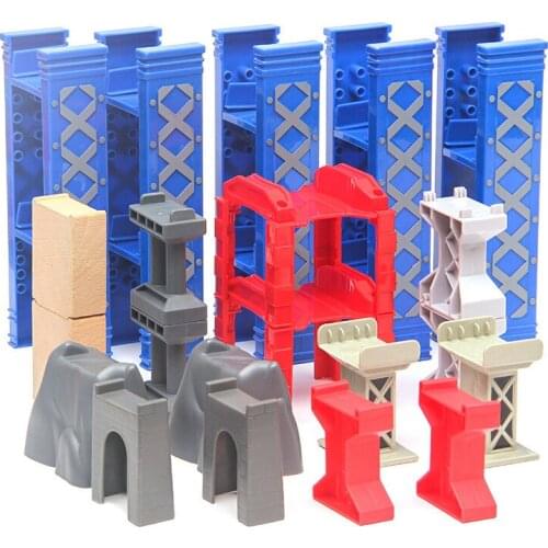 Wooden Railway Tracks Plastic Spiral Orbit All Kinds Bridge Piers Accessories fit for Thomas Biro All Brands Wooden Tracks Toys