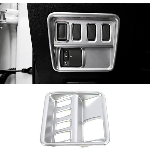 For Renault Koleos 2017-2020 Headlight Lamp Switch Button Decoration Head Light Cover Trim ABS Sticker For Samsung QM6