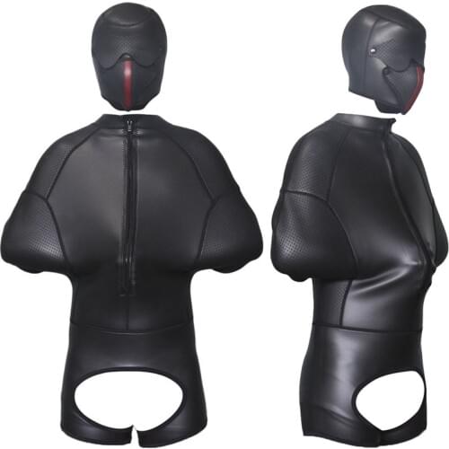 Fetish Bdsm Restraints Sponge Harness Clothes Bondage Open-Seat Pants Onesies Sex Slave Head Hood Adult Game Sex Toys For Couple