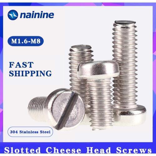 GB65 M1.6-M8 DIN84 ISO1207 304 Stainless Steel Slotted Pan Screws Slotted Grooving Screw A139