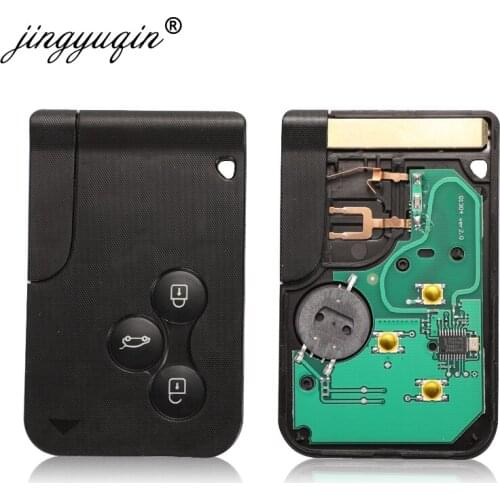 Jingyuqin 20pcs 3 Button 433Mhz ID46 PCF7947 Chip & Insert Small Blade Remote Smart Key Card for Renault Megane Scenic Grand