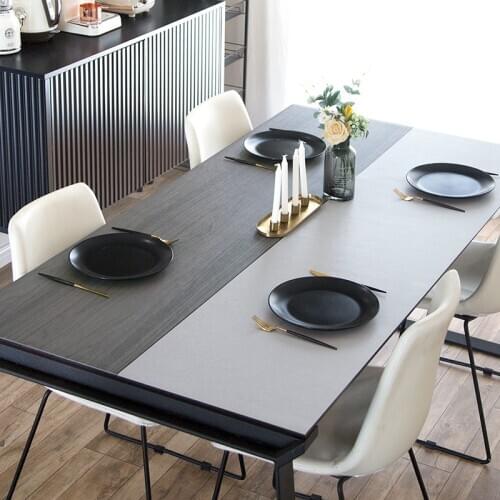 Creative wood grain PVC leather table mat Waterproof oilproof heat resistant rectangle tablecloth custom dining table protector