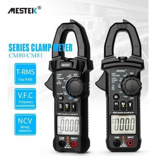MESTEK Digital Clamp Meters AC Current Meter AC/DC Voltage True RMS Auto Range VFC Capacitance Non Contact pinza amperimetrica
