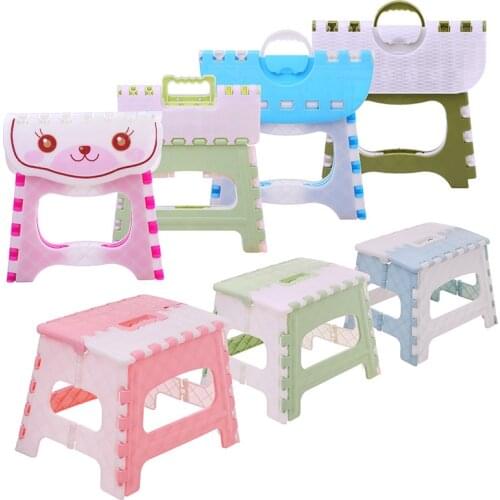 Cute Cat Portable Folding Stool Bench Coffee Table Plastic Simple Stool Garden Barbucue Rest Seats Outdoor Household Furniture