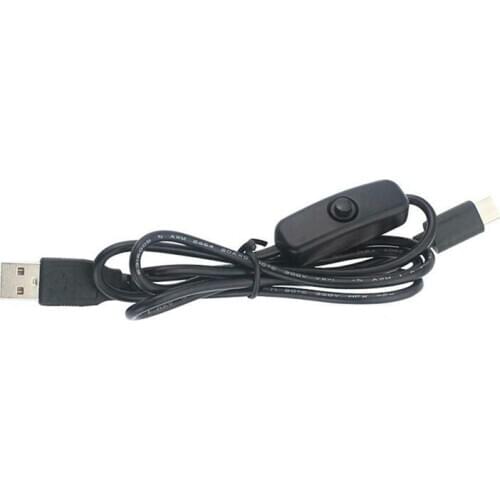 Power Adapter Cable 5V 3A Usb To Type-C Power Supply Cord with on Off Button for Raspberry Pi 4 Model B