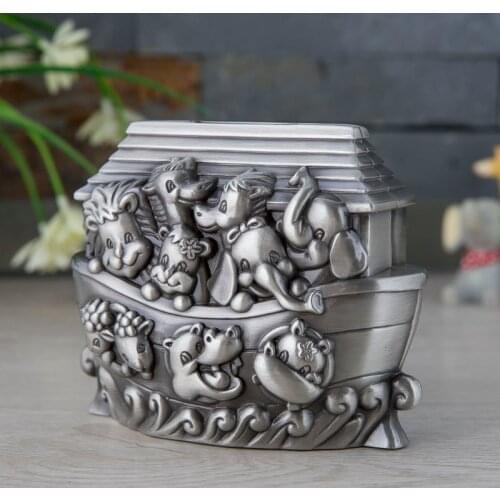 Cartoon Noahs Ark Boat metal piggy bank coin dispense money saving box coin bank for Childrens gifts money hidden safe CXG039