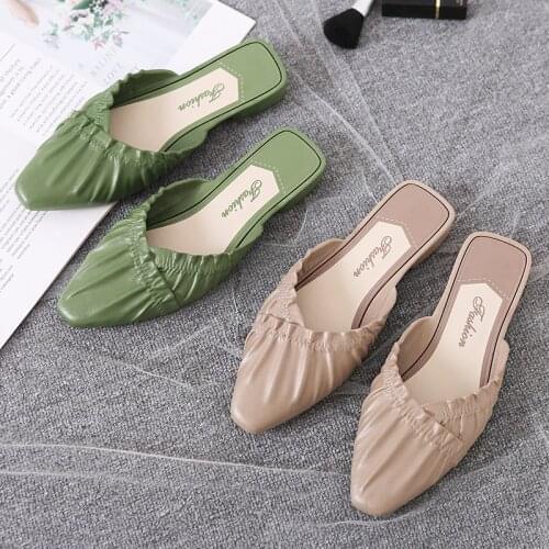 2021 Brand Designer Women Slippers Slip On Mules Flat Heel Casual Shoes British Slides Beach Platform Summer Footwear mujer