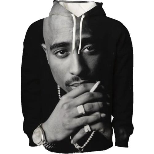 2020 New Fashion Men hoodies 90s rapper 2pac Tupac 3D Pattern Hooded Sweatshirt Unisex Casual Hip hop Pullover Brand Clothing