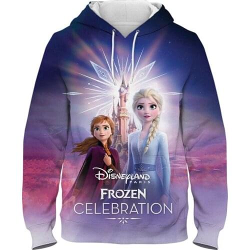 2021 New Disney Frozen Elsa Women Clothes Boys Jackets Child Hooded sport Baby Fashion 3D Print Coat Infant Hoodies Girls