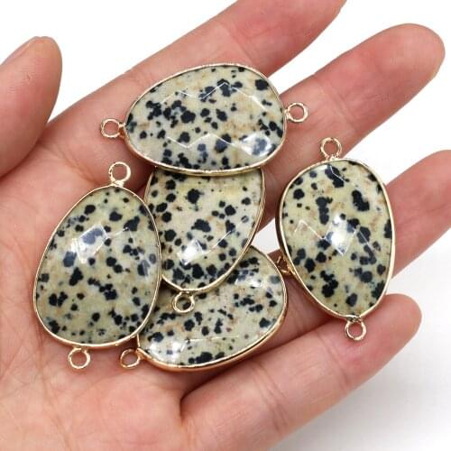 Natural Stone Faceted Pendants Big Water Drop Damation Jasper for Fashion Jewelry Making Necklace Bracelet Supplies