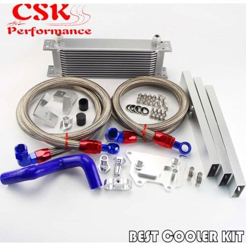 Fits For VW Golf MK7 GTI AN10 13 Row Oil Cooler Full Kit For Engine EA-888 III Black/Silver