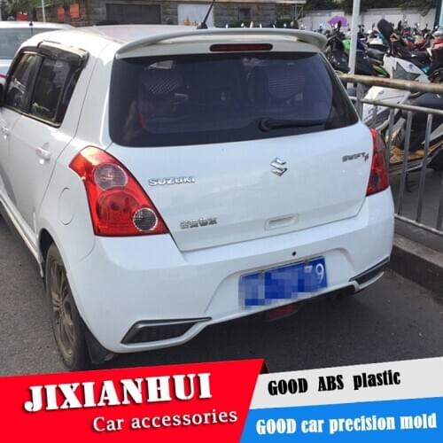 For Swift Spoiler 2008-2014 Suzuki Swift Spoiler YCK ABS plastic Material Car Rear Wing Color Rear Spoiler
