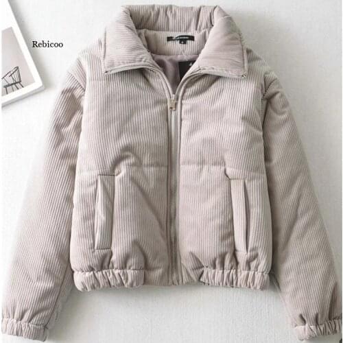 Europe and the leisure loose corduroy cotton-padded jacket to keep warm cotton short new winter collar with thick coat