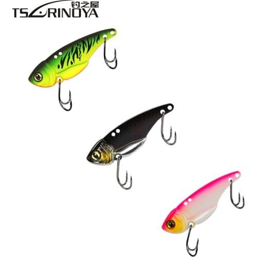 TSURINOYA Metal VIB 7g/10g Hard Bait Fishing Lure With Double Fishing Hooks Double Hole Fishing Wobble Para Pesca