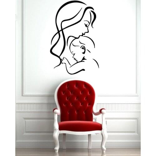 Mother And Baby Wall Stickers Home Decor Vinyl Decals Cozy Art Murals Wallpaper Removable For Kids Baby Rooms YY273