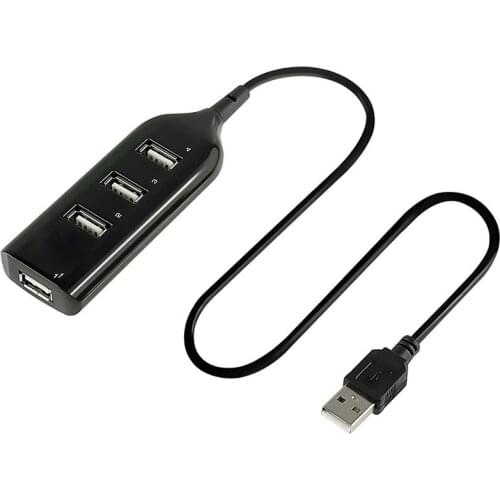 50pcs/lot USB 2.0 High Speed USB Hub 4 Port Splitter USB Adapter Mini Hub Socket For PC Laptop Notebook Computer Windows Mac