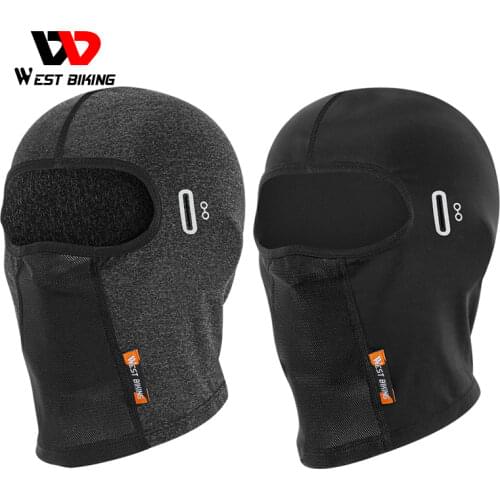 WEST BIKING Balaclava Full Face Ice Silk Scarf Summer Breathable Cool Cycling Headwear Outdoor Sports Headband With Glasses Hole