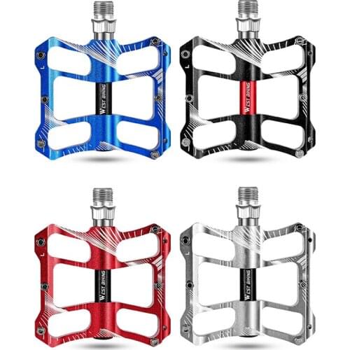 West Biking Bicycle Pedal Palin Mountain Bike One Size Aluminum Alloy Bearings Riding Pedal Bicycle Accessories CNC Process 2021