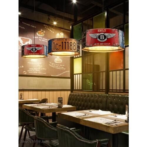 LOFT License Plate Industrial Iron Pendant Lamp Light Vintage E27 Led Hanglamp For Dinning Room Kitchen Bar Luminaire Home Decor