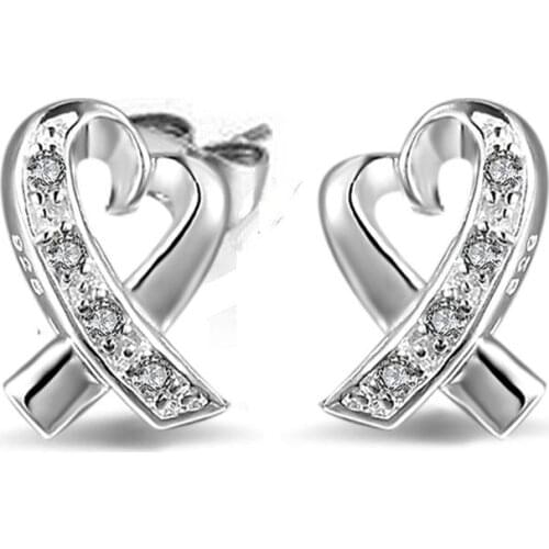 Fashion Zircon Stud Earrings For Women Earring Earings Silver color plated Jewelry Brincos Brinco Oorbellen Pendientes Gift J121