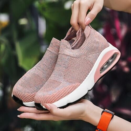 36-42 Shoes Woman Large Size Womens Air Cushion Flying Woven Breathable Lightweight Casual Luxury Designer Mesh Air Cushion