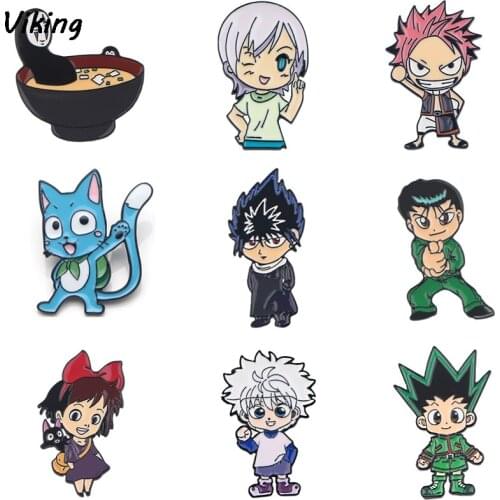 20pcs/lot G1683 Cute Funny Cartoon Enamel Pin men lapel Metal Brooches and Pins Clothes Badge Hat Pin