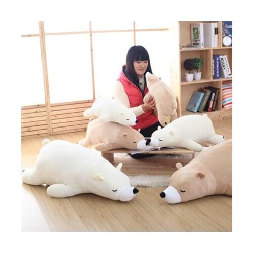 2019 35-90cm 1pcs 5 Sizes White Brown Polar Bear Plush Toy Soft Stuffed Valentine Gift Bear Cushion Bear Pillow Polar Bear Doll