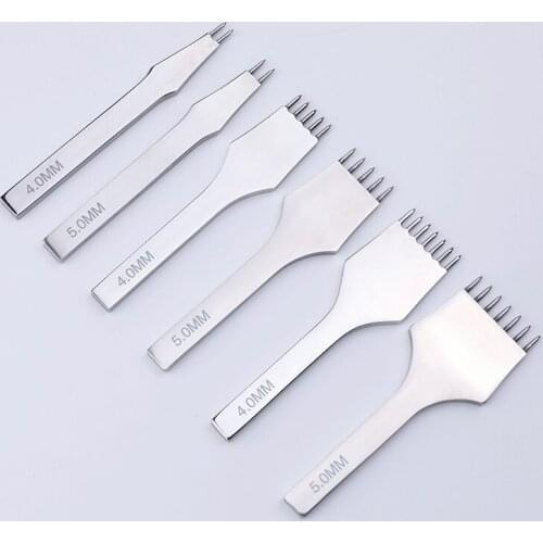 4mm/5mm Set of 3 Leather Craft Tools Hole Punches Stitching Tool 2+5+7 Prong
