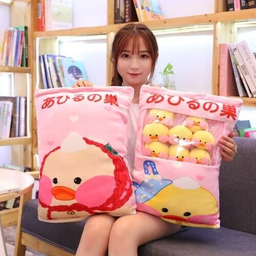 50cm Creative Cute Big Bag of LaLafanfan Cafe Duck Pillow Soft PP Cotton Cushion Innovative Snacks Doll for Kids Children Gifts