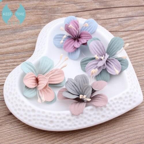 South Korea suede Lily Flower Hair Accessories DIY semi-finished parts side clamping chuck head hoop material