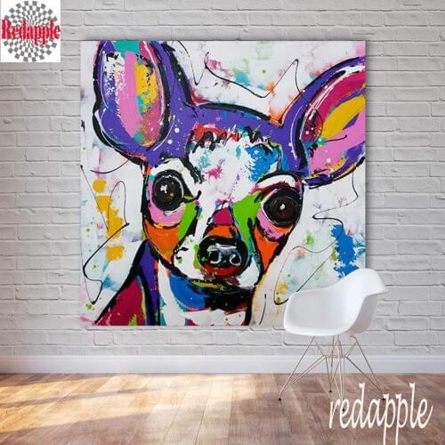 Full Diamond Embroidery Dog diy Diamond Painting chihuahua Dog Colorful Needlework Diamond Mosaic Picture Home Decor Christmas