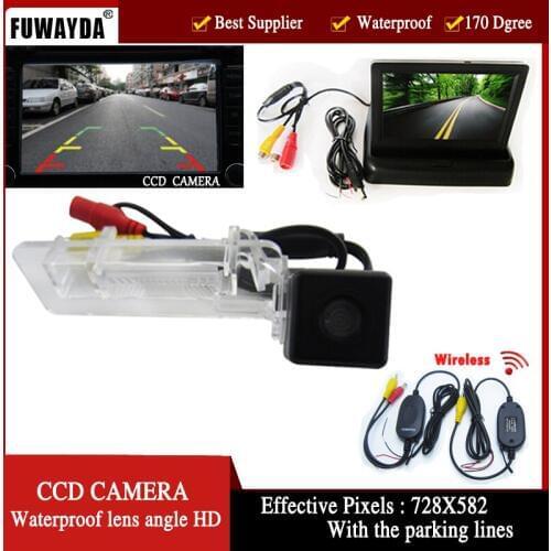 FUWAYDA Wirelelss Parking Assistance CCD car Rearview camerawith Foldable 4.3inch view Monitor for Merecedes-Benz SMART R300/350