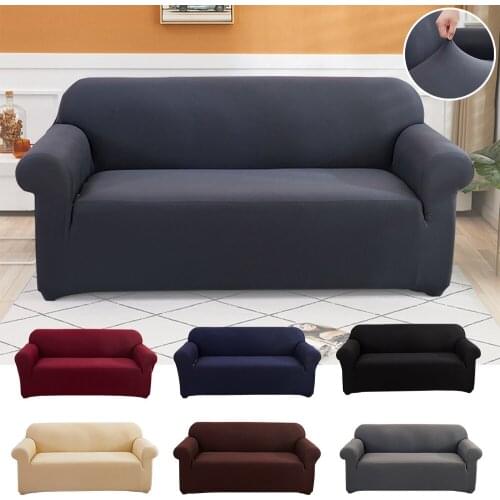 1/2/3/4 Seater Solid Color Sofa Cover L Shaped Elastic Couch Covers Universal All-inclusive Slipcover Protectors For Living Room