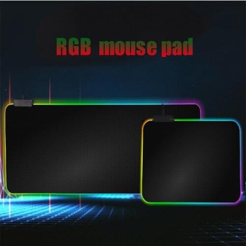 Black Grid RGB Mouse Pad Gamer Mouse Pad XXL Desk Pad Computer Mouse Pad Suitable for Office, Home, Outdoor Pad, Promotion Cs Go