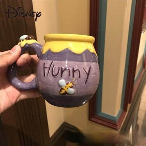 Disney Winnie the Pooh Honey Water Cup 3D Cartoon Ceramic Gift Cup Men and Womens Home Drink Cup